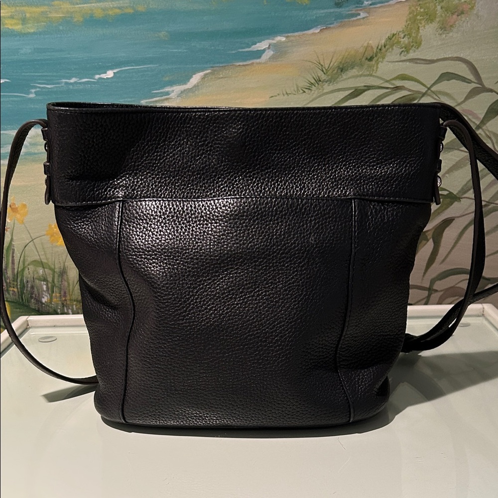 Aimee Kestenberg Elation Black Pebble Leather Crossbody/Bucket Bag - Picture 3 of 15